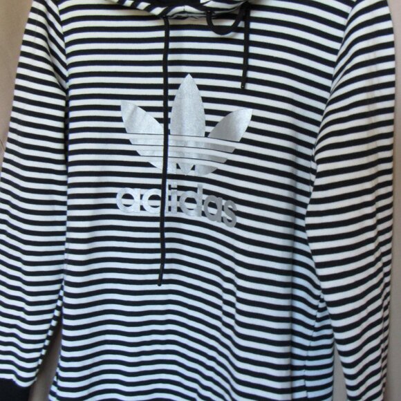Adidas Women Hoodie, Sz.M,Cotton. White/Black,SweatShirts - Picture 3 of 7